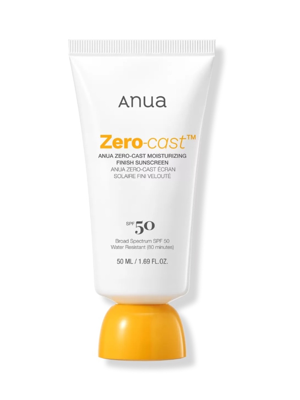Anua Zero-cast Moisturizing Finish Sunscreen SPF 50 Zero Cast NEW